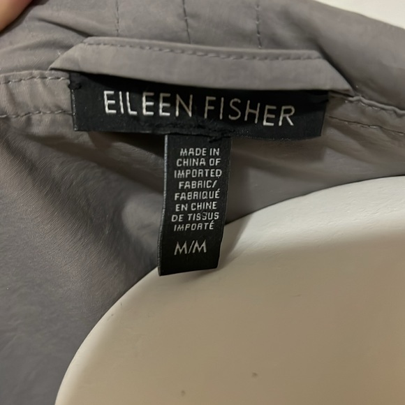 Eileen Fisher Black and Gray Trench Coat - Picture 6 of 6